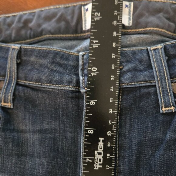 Paige‎ Hoxton Crop Rollup Womens Jeans Size 31 Dark Wash Distressed High Waist - Picture 10 of 11